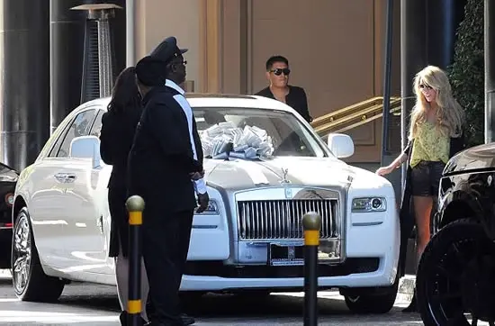 Petra Ecclestone James Stunt White Rolls Royce Ghost Wedding Petra Ecclestone white Rolls Royce Ghost wedding gift with oversized bow